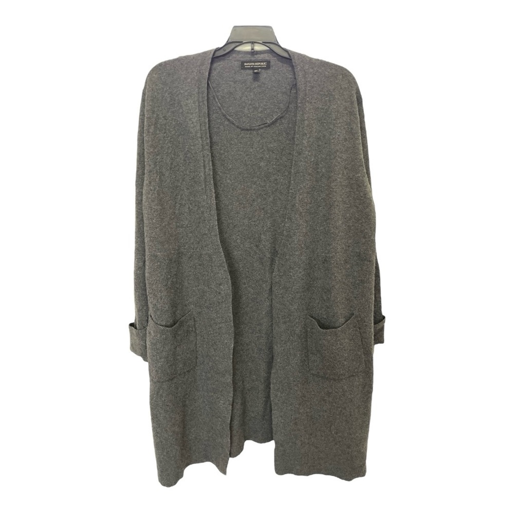 Banana Republic Gray Italian Yarn Aire Long Cardigan Sweater Size XL